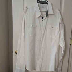 Paper Denim & Cloth White Stretch Fabric Shirt